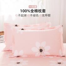 Summer cotton pillowcase a pair of 100 cotton summer cool thickened large pillowcase male 48x74cm student 4060
