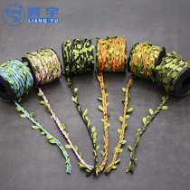 Color hemp rope leaf rope Green leaf rattan Handmade diy wax rope Decorative leaf wrapped vase woven material