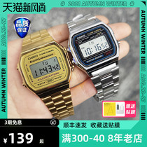  Casio small gold watch casio retro small square watch male and female student metal couple watch a168w a158