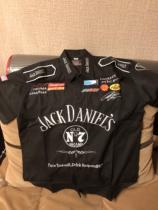 F1 racing suit loose casual personality short sleeve black short sleeve motorcycle racing suit C176 Black White