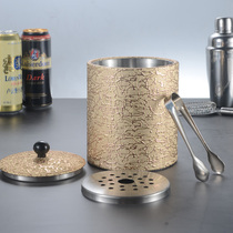 Stainless steel inner container ice bucket Golden holster ice bucket champagne bucket with filter ice ice ice barrier 1L