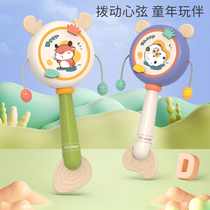 Baby rattle can bite 3-6-12 three months four newborn baby hand shaking drum tooth gum toy 0-1 year old