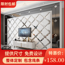 Custom simple soft bag TV background wall Modern European living room hard bag light luxury style new Chinese bedroom bedside wall