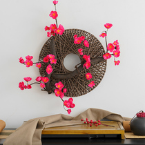 Hanging wall fake flower creative decoration plum blossom wall pendant Simulation plastic flower basket Living room wall indoor bouquet