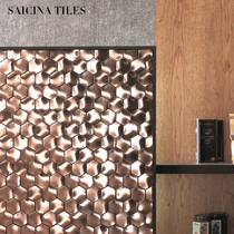  Metal mosaic tiles concave and convex three-dimensional bathroom Kitchen dining room bathroom wall tiles Nordic TV background wall