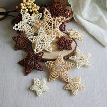 Rattan broom plant hand-woven stars Brown White beige color photo props kindergarten decoration