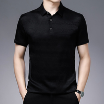 NGR high-end Paul polo shirt mens short-sleeved summer lapel t-shirt Mulberry silk business casual middle-aged half-sleeve top