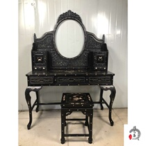 Folk collection old wood carving furniture dressing table small leaf red sandalwood inlaid shell dressing table classical furniture
