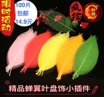 Club chef supplies Artistic dishes Creative dishes Decorative leaves Natural cicada wings Leaf plate decoration Hotel restaurant