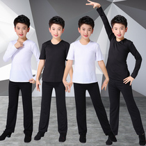 Boys dance costume set Autumn winter Latin dance costume boys long sleeves practice dress childrens Chinese dance body suit