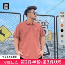 Joe Lager large size mens short-sleeved polo shirt tide fat fat guy plus fat plus 200 pounds of casual t-shirt summer new