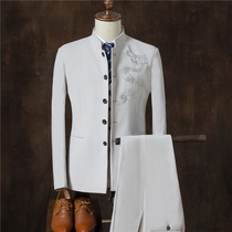 Mens Tang suit collar Chinese style mens youth wedding Chinese style Spring and Autumn style Republic of China style mens father dress