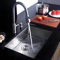 Pu Lin 304 stainless steel sink large single trough European type basin manual trough single basin thickened sub basin 2063BS