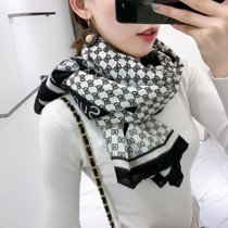 Scarf female spring and autumn thin Joker Korean version of large plaid rhomboid contrast autumn cotton linen silk scarf long shawl winter