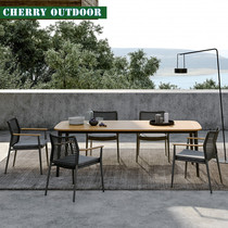 Nordic Outdoor Rattan Knitted Balcony Table And Chairs Casual Patio Outdoor Villa Garden Teak Teak Combination Waterproof Sunscreen Furniture
