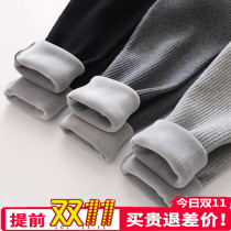 Girl Plus Suede Pants Autumn Winter Clothing Women Bao Hit Bottom Pants Slim Down Outside Wearing Toddler Foreign Gas Integrated Suede Thread Casual Pants