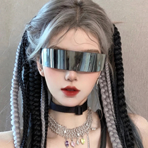 Saibo Punk Tech Sensuo Sunglasses Female Net Red Trampoline Future Sensation Photo Props Integrated Sunglasses Male Tide