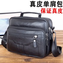 Guaranteed Bull Leather Single Shoulder Bag Mens Bag Genuine Leather Skew Satchel Bag business Multi-layer Backpack Leather briefcase briefcase