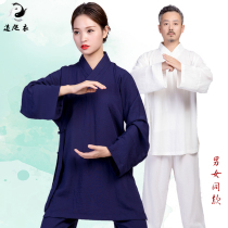 Taoist clothing male summer Taiji clothing female New elegant Taijiquan practice clothing linen martial arts training clothing robe