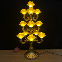 Thirteen-product yellow yellow light LED glazed lotus lamp nine-product long-term light seven-product for Buddha lamp five-product Buddha Hall lamp