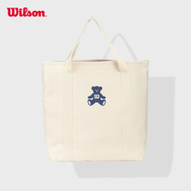 Wilson Wilson Wilson 2021 New Tennis Bags Crossing Bag Partition Bag Shoulder Bag Bear Print Beige Backpack