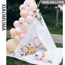 ins Net red white picnic small tent outdoor party supplies portable sunscreen children birthday decoration spring tour