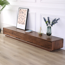 Pure solid wood TV cabinet Round corner North American White Oak Black Walnut low floor cabinet Cherry Wood log TV cabinet