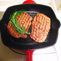 Foreign trade export fried steak special pan steak frying pan cast iron steak pan steak pan striped enamel non-stick