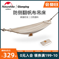 Naturehike anti-rollover padded canvas hammock single portable outdoor leisure camping wild swing