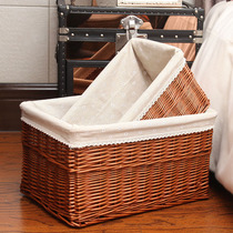 Wicker storage basket rattan storage basket dirty clothes storage box wardrobe kitchen snacks sundries box storage basket