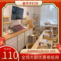 Japanese solid wood single and double manicure table manicure table modern economical simple manicure table chair net red