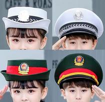 Male and female children Navy Air Force Police Traffic Police Hat Performance Props Officer Hats 61 Childrens Kindergarten