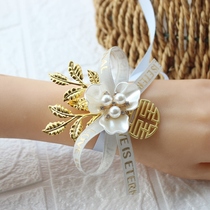 Bridesmaid group wrist flower Super fairy sisters hand flower bride Mori Xiaoqing wedding wedding bracelet Korean jewelry