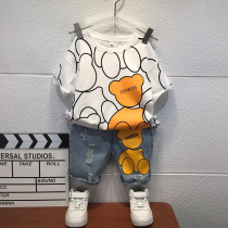 Boy summer clothing suit 2022 new foreign air casual clothes children Summer casual baby Han version trendy child clothing