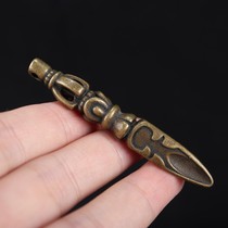 Tibetans handmade brass Vajra Pestle pendant Tibetan old copper diamond stick pestle pendant