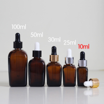 10ml brown essential oil bottle square essential oil bottle essence bottle aluminum pacifier glass light-proof bottle