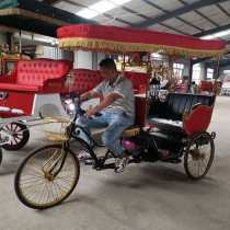 Customized carriage attractions leisure sightseeing tricycle Republic of China style three-seater rickshaw film and television props tourism sightseeing