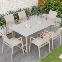 Outdoor table and chair courtyard villa outdoor terrace garden Nordic leisure table and chair outdoor teslingbo chair rock board table
