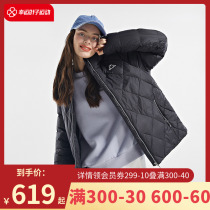 Kappa Capa down jacket Female 2021 Winter new sportswear Lieven cap warm black jacket K0B82YY11