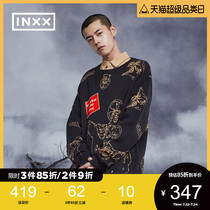 (INXX)Tide brand 21 spring new style personality jacquard round neck pullover lazy sweater New Year sweater men and women