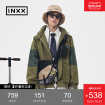 (INXX)STAND BY Tide brand 21 autumn loose military uniform windbreaker warm windbreaker coat color stitching mens clothing