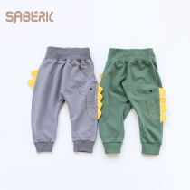 Small Shells Baby Boy Clothing Pants Spring Autumn Slim Fit Male Baby High Waisted Pants Girl Casual Long Pants Big PP Pants