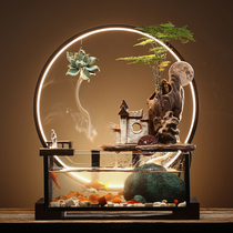 New Chinese lamp ring water fish tank ornaments water cycle Zhaocai home porch living room office desktop decoration decoration