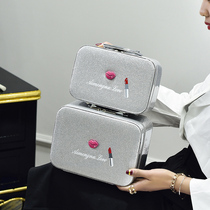 Net red cosmetic bag Square bag Portable travel Shiny crystal cosmetic box Small cosmetic box Cute storage bag large capacity