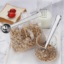 Food bag sealing clip Stainless steel dual-use integrated clip spoon Coffee milk powder food packaging sealing clip Tea spoon