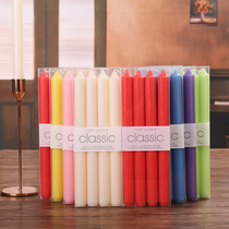 European smokeless tasteless wax romantic wedding color long rod candle home confession proposal candlelight dinner candle