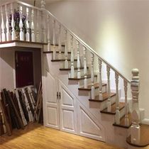 Single stair Small apartment loft duplex stair log handrail series Rubber wood BK-03 small column one meter