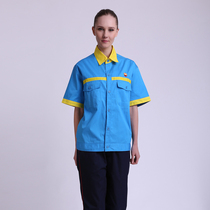PetroChina short-sleeved work clothes gas station summer thin anti-static clothes mens and womens factory clothes half-sleeved stationmaster clothes suit