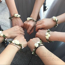 Bridesmaid wrist flower sister group hand flower wedding girlfriends bracelet bracelet photo vacation simulation Flower Garland