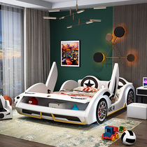 Teen cartoon sports car bed Cartoon car bed girl 1 2 m 1 5 m Childrens leather bed boy multifunctional